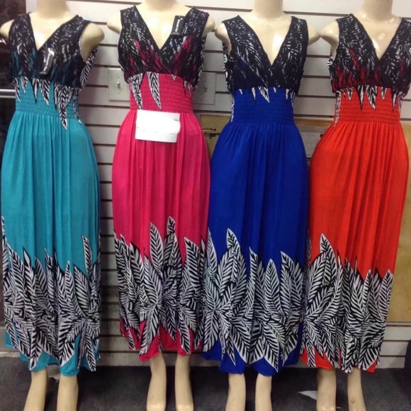 Floral Leaf Green and White Print Maxi Dre… - Picture 4 of 4